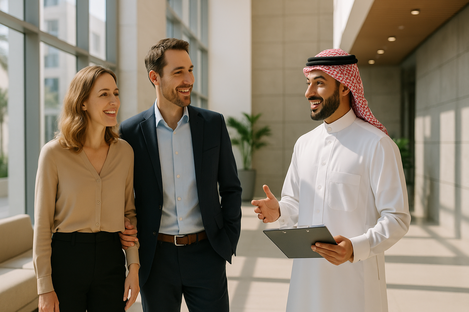 مقيمين أجانب يتفقدون عقار في السعودية
